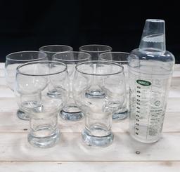 Craft Beer/ Cocktail "Bowl Style" Glasses + Shaker