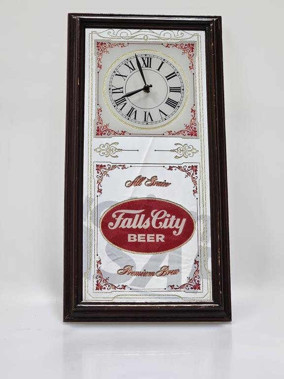 Falls City Beer "Premium Beer" Wall Clock Mirror