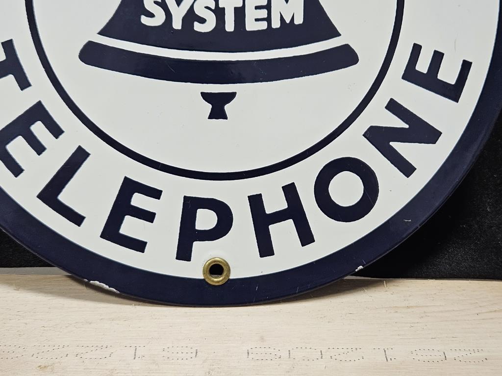 Bell Telephone Round Tin Wall Sign