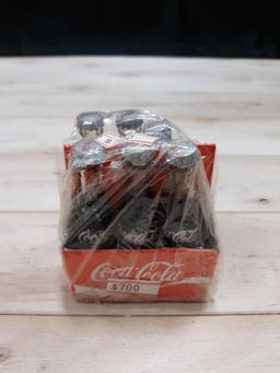 Coke Bottle Lot w/ Vintage Wooden Tray & Minis