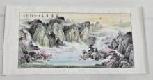 Japanese Waterfall Painting 24in x 48in