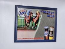 Miller Lite & MGD "Go Neck and Neck" Bar Mirror