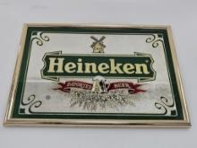 Heineken Beer Ribbon Logo & Windmill Bar Mirror