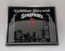 Seagram's 7 "Nightime Stirs" Bar Mirror - Framed