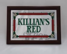 Killian's Red Irish Beer Stained Glass Bar Mirror