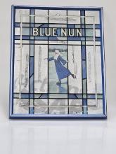 Blue Nun "Ice Skating" Stained Glass Bar Mirror