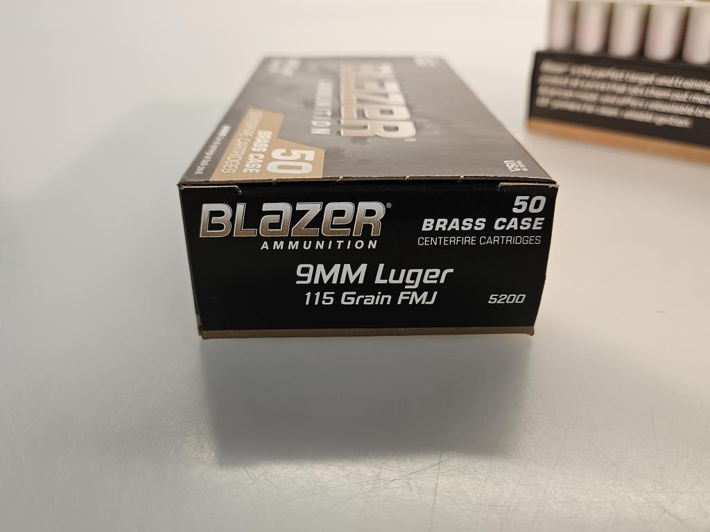 2 New Boxes 9mm 115gr Blazer Ammo CCi