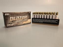 2 New Boxes 9mm 115gr Blazer Ammo CCi