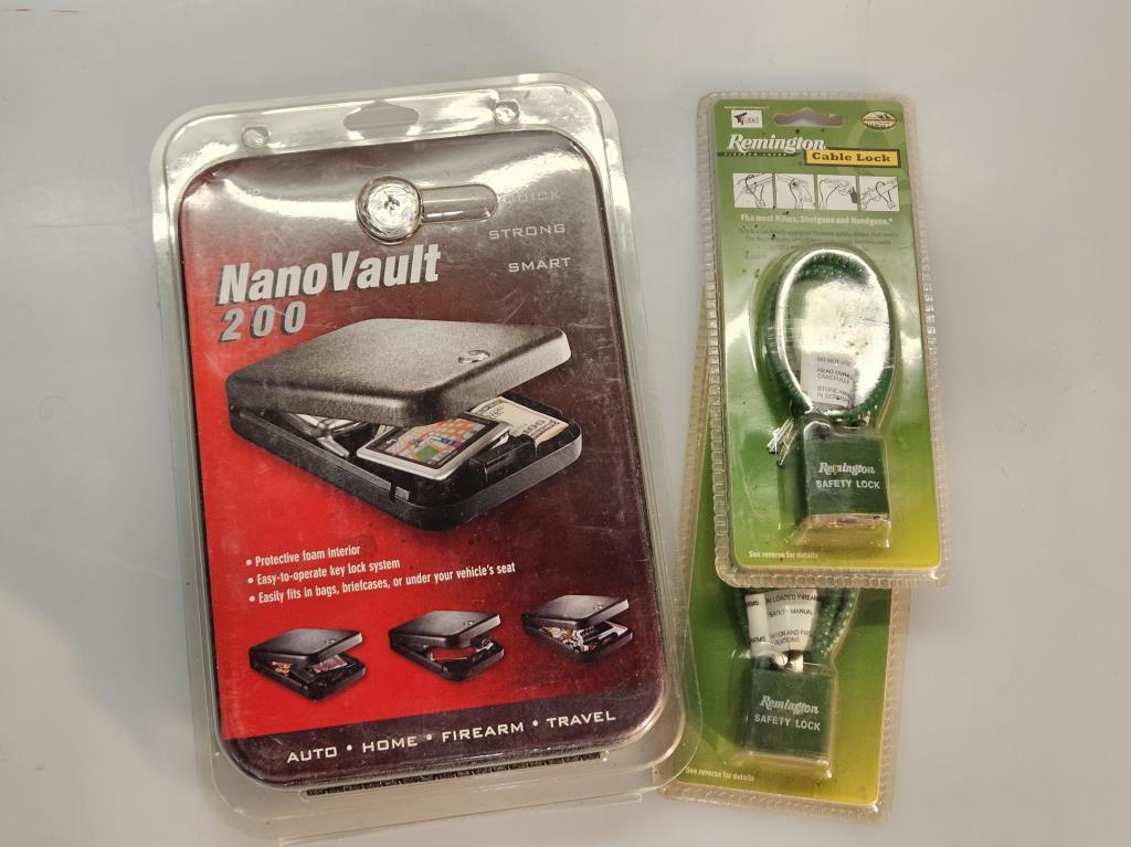 NanoVault 200 Storage Box + Remington Cable Locks