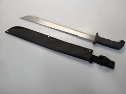 Survival Machete w/ Saw Teeth & Scabbard