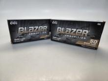 2 Boxes CCi Blazer 50/Box 9mm Luger Ammo