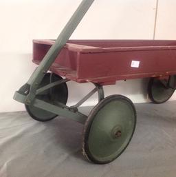 Antique Red and Green painted Wooden Wagon