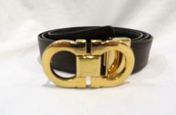 Salvatore Ferragamo Reversible Leather Belt, with Double-Gancini Buckle, size unknown