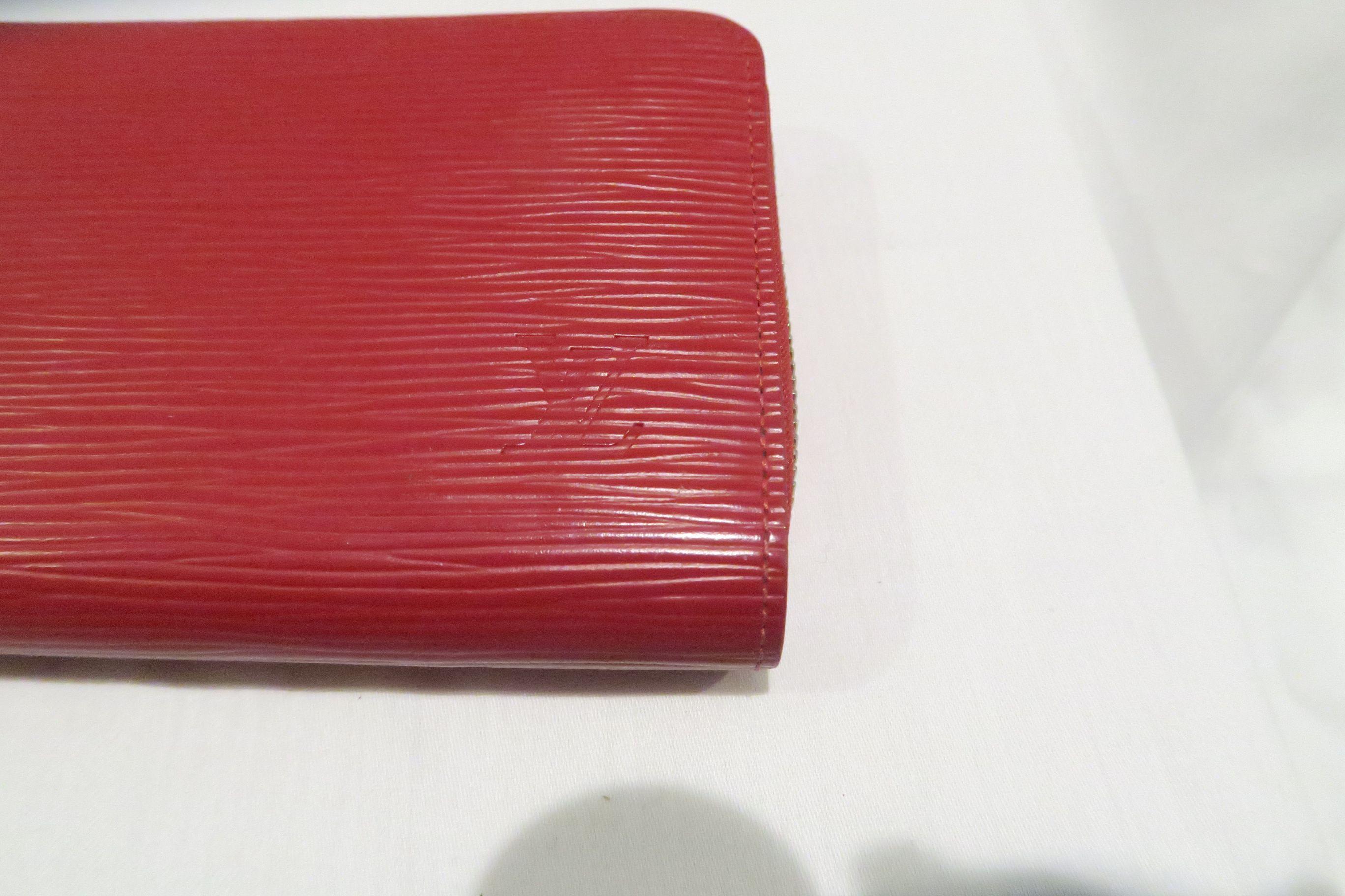 Louis Vuitton Red EPI Leather Zip Around Wallet