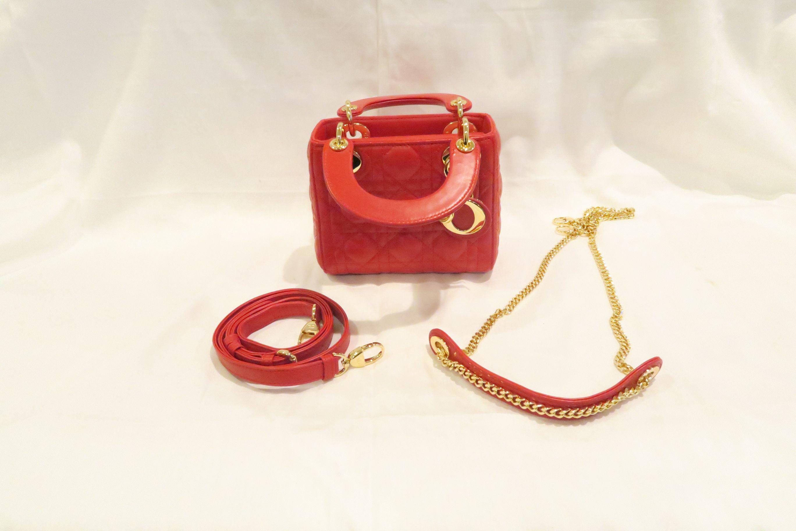 Lady Dior Red Lambskin Clutch 16-BO-1100