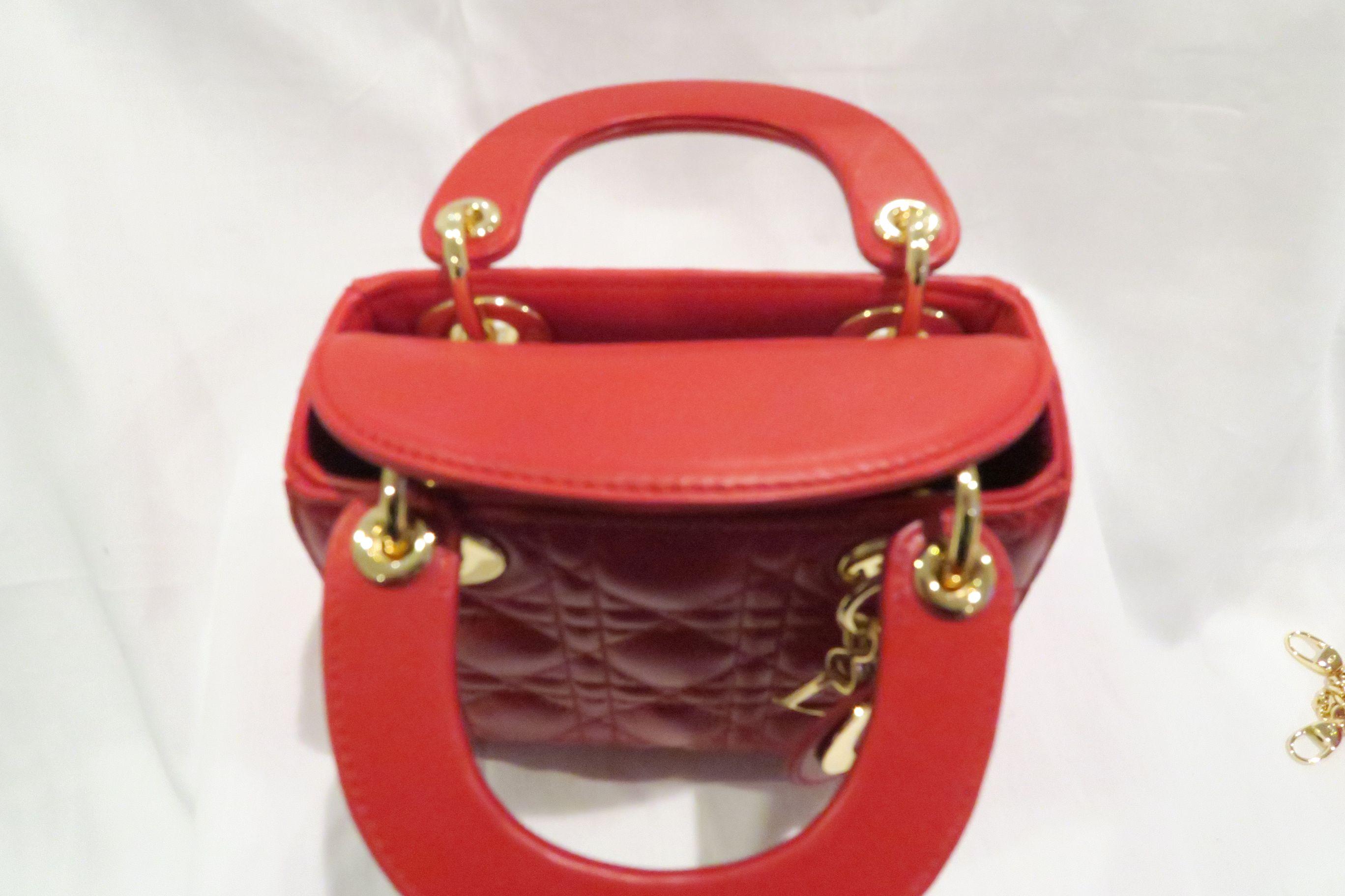 Lady Dior Red Lambskin Clutch 16-BO-1100