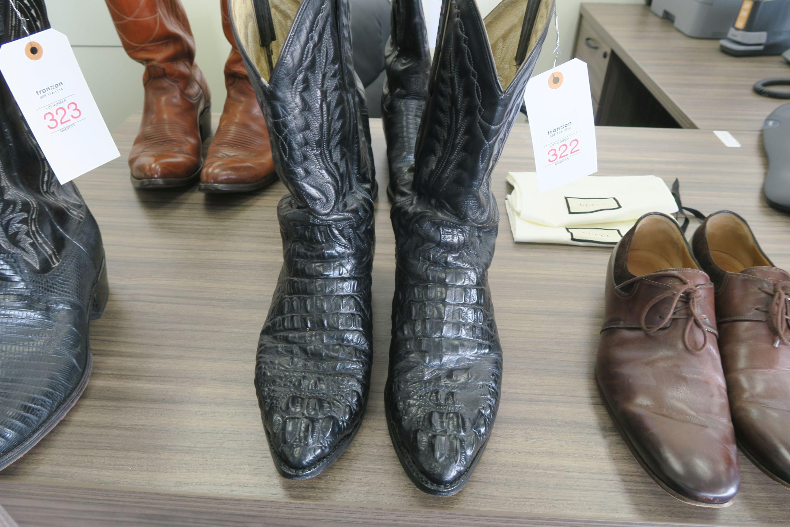 Dan Post Black Leather Cowboy Boots, size 11