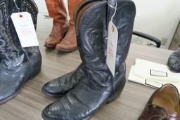 Luchese Black Leather Cowboy Boots, size 11.5 D