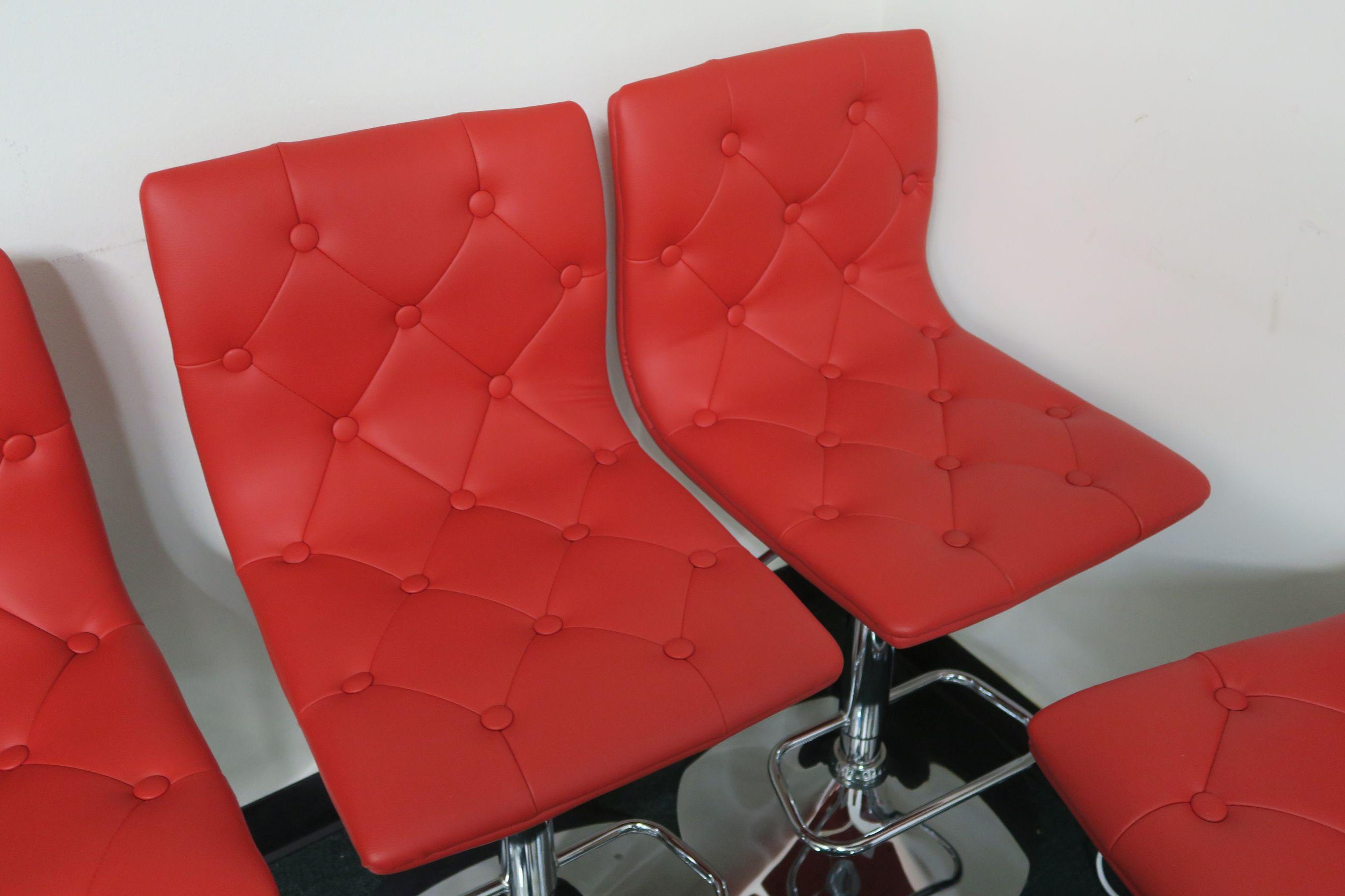 Red and Chrome Barstools