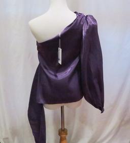 Lovers + Friends Purple One-Sleeve Tie Side Top, size 0, new with tags