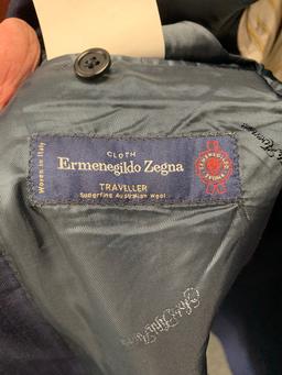 Ermenegildo Zegna Men's Navy Suit Classic Fit Size 46 DR