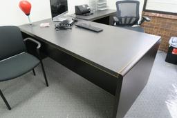 Dark Gray Desk w/Right Return (removal Friday and Saturday only)