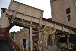 PRICE 56' ALL STEEL WASTE CONVEYOR W/ DOUBLE LADDER BACK CHAIN W/ DRIVE OUTFEED CONVEYOR FROM CHIPPE