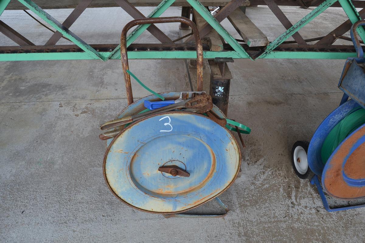 BANDING CART W/PLASTIC BANDING W/BANDER & CRIMPER