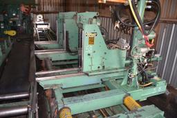 CORLEY 48" LEFT HAND LP 3 HEAD BLOCK CARRIAGE W/ ON BOARD TURNERS W/ SCANNER SYSTEM W/ 20HP HYDRUALI
