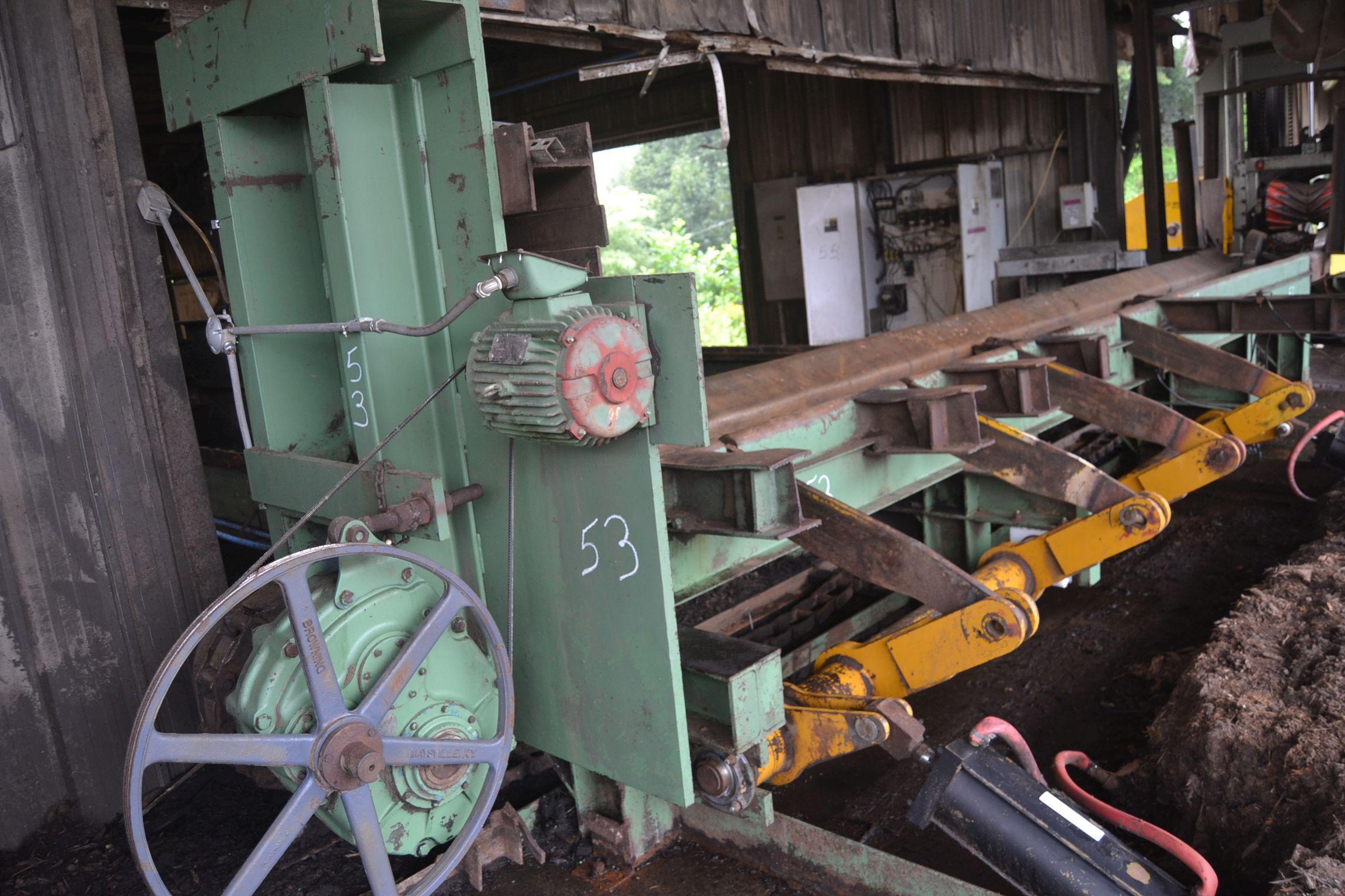 32' HEAVY DUTY ENDWISE LOG TROUGH OUTFEED