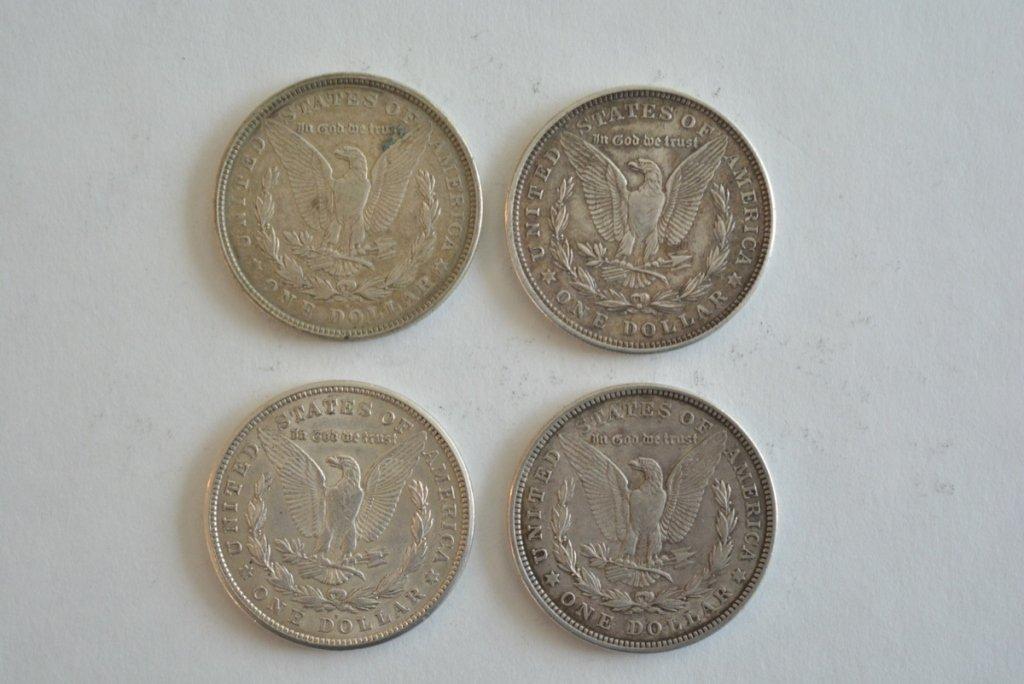 Lot of 4 1921 Morgan Silver Dollars