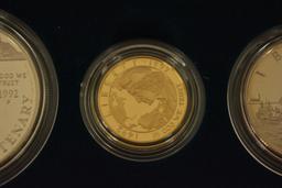 1992 US Mint Columbus Quincentenary 3pc Coin Set