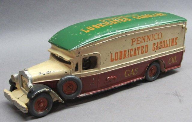 1929 Arcade cast Iron Pennico Gas & Oil White Van