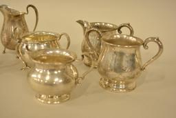 Three Sterling Silver Sugar & Creamer Sets