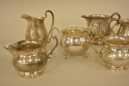 Three Sterling Silver Sugar & Creamer Sets