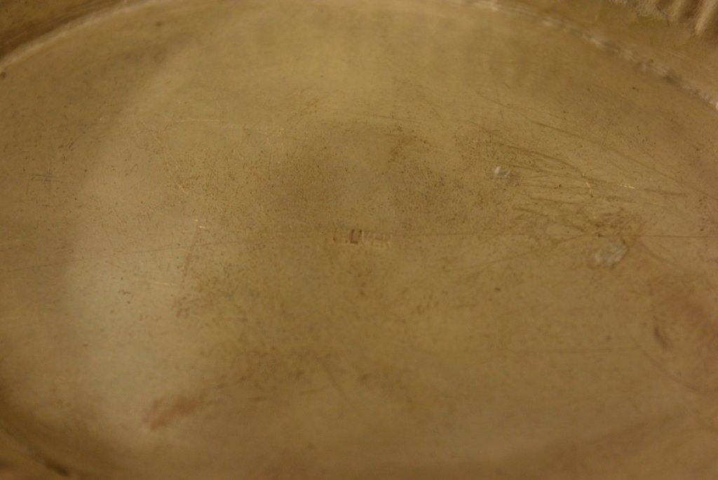 Antique Hammered Silver Footed Oval Bowl