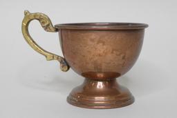 Vintage Casa Ortega Copper & Brass Punch Bowl Set