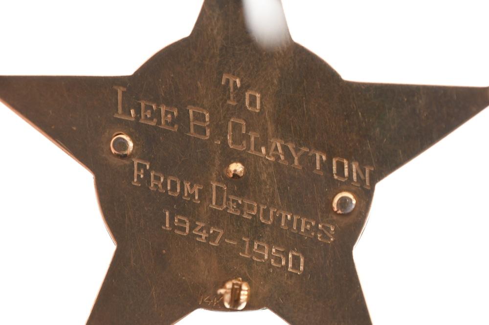 14K Gold Lee B. Clayton Lake County Sheriff Badge