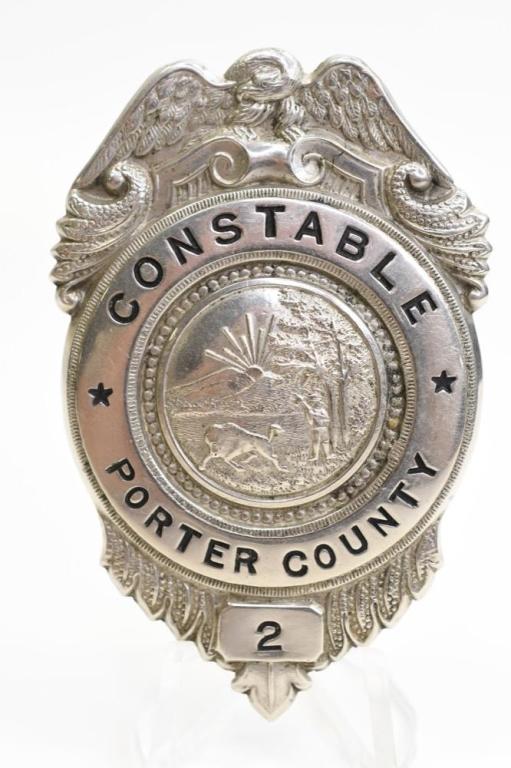 Obsolete Porter County Named Badge & Key Tag