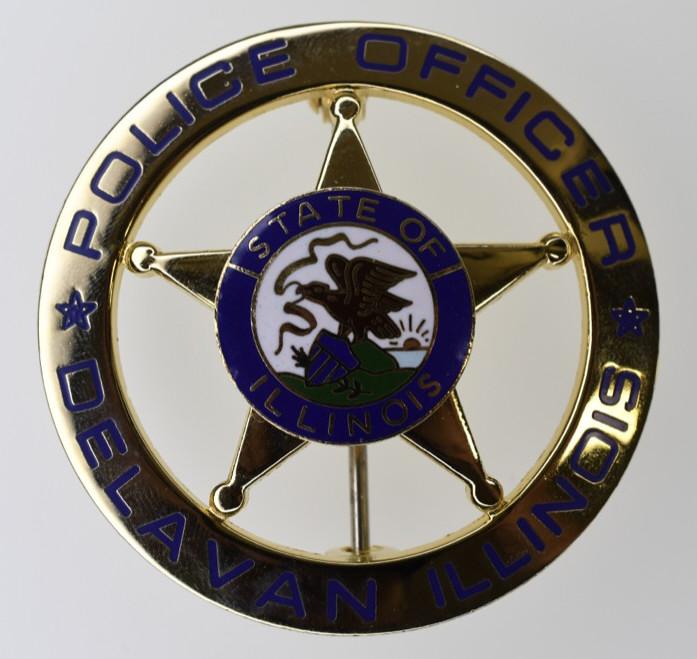 Obsolete Delavan Illinois Police Officer Badge