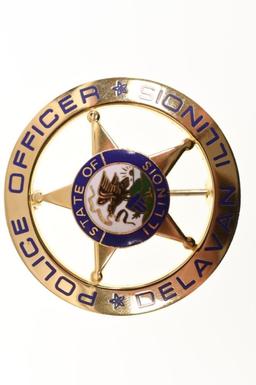 Obsolete Delavan Illinois Police Officer Badge