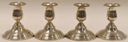 Set Of 4 Sinclair Sterling Silver Candleholders