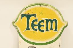 Embossed Tin Teem Soda Thermometer Sign