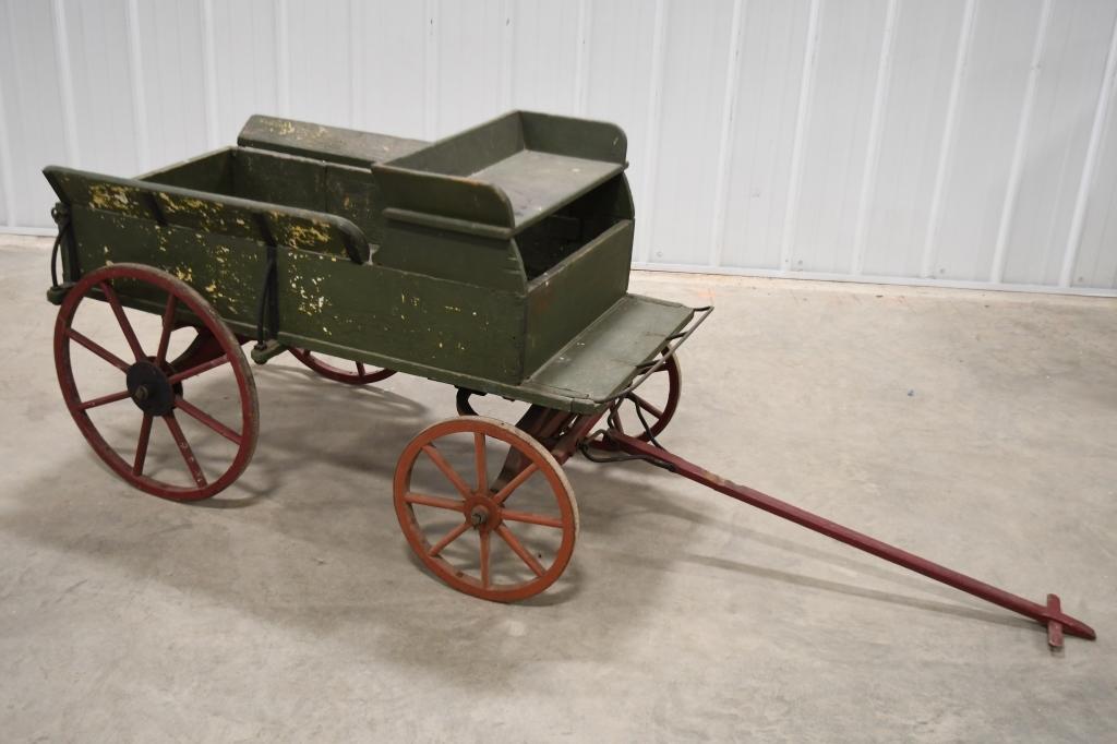 Early Wooden Goat Wagon w Buckboard Seat