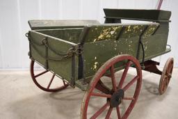 Early Wooden Goat Wagon w Buckboard Seat