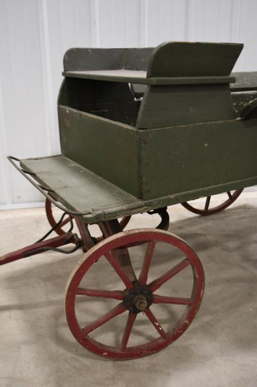 Early Wooden Goat Wagon w Buckboard Seat