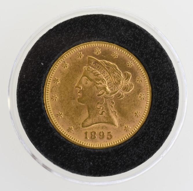 1895 $10 Gold Liberty Head Coin AU/BU