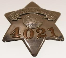 Obsolete C&N.W. Railroad Police Pie Plate Badge