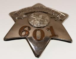 Obsolete Robbins Police Pie Plate Badge No. 601