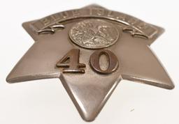 Early Obsolete Blue Island Police Pie Plate Badge